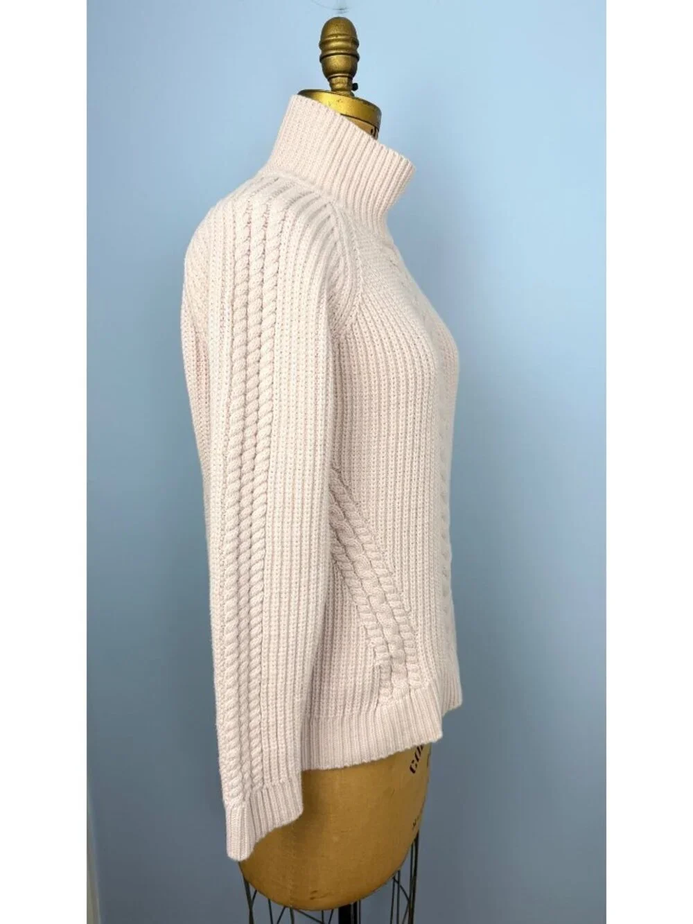Lululemon Bring The Cozy Turtleneck Sweater Size 10 Pink Cable Knit Cotton Blend